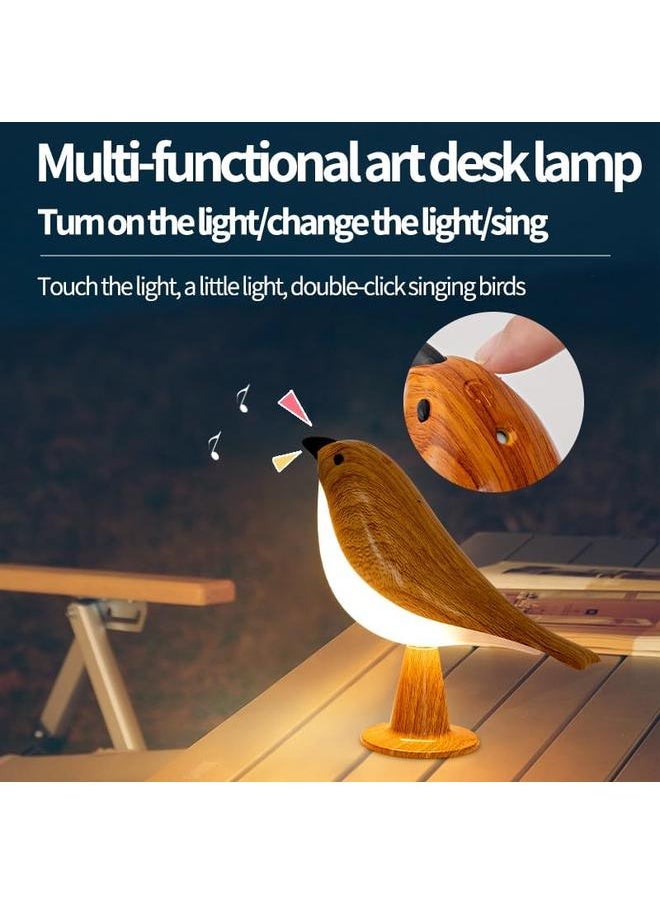 Small Bird Desk Lamp, Rechargeable Cordless Table Lamp with 3 Color Temperatures, Remote Control & Touch Sensor, Multi-Function Battery Operated Bird Night Light for Bedroom, Kids, 1 Pack