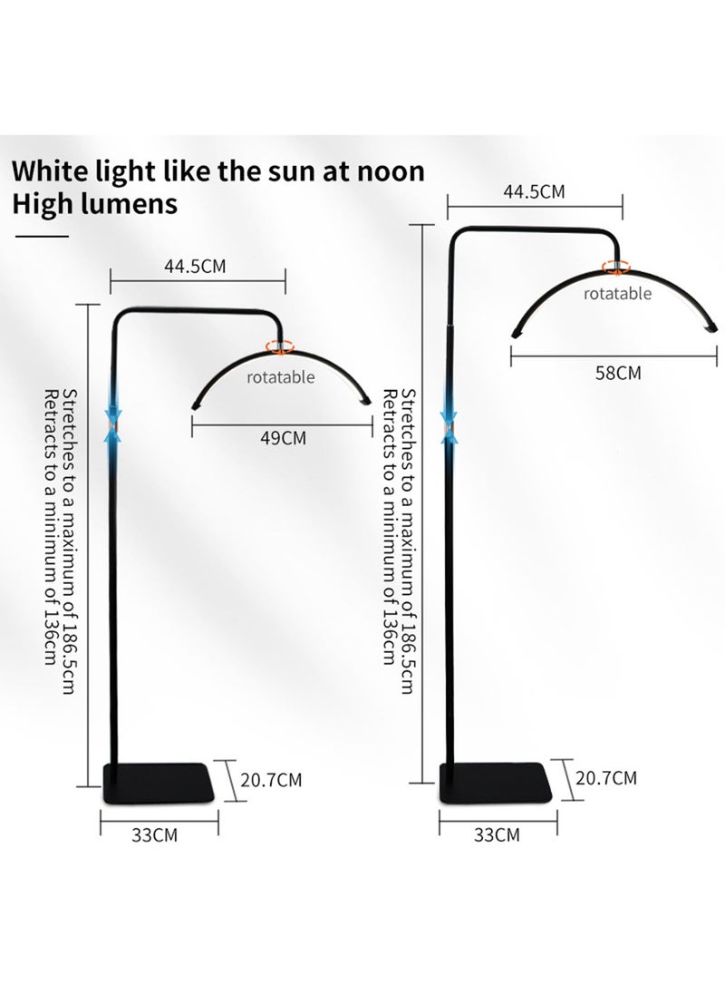 Beauty Professional Led Floor Lamp Floor Fill Light Height Adjustable Lamp Head 360 Degree Rotation Three Color Light Source Can Be Switched Freely