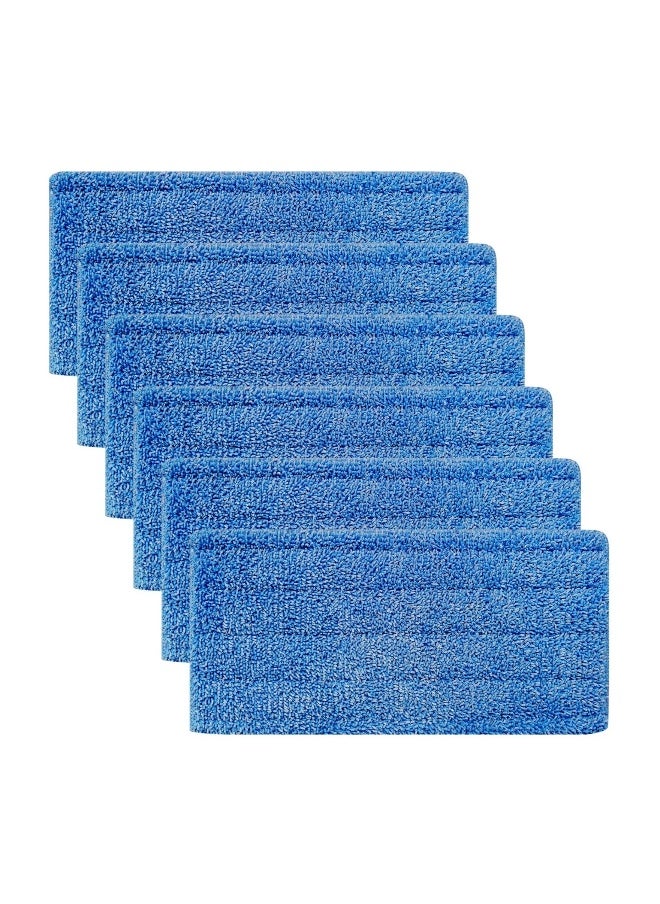 6 Pcs Microfiber Mop Cloth Pads, 12x6 Inch Reusable Mop Pad Refills, Cleaning Floors Fitting for Most Mops