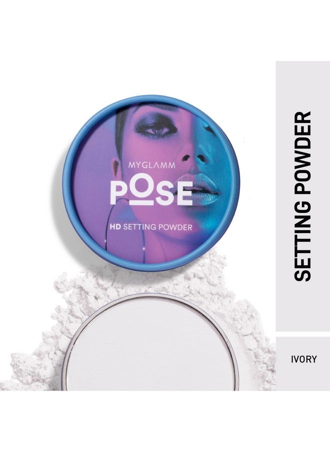 Pose Hd Setting Powder - Ivory, 9 Gm | Hydrating & Long-Lasting | Hd Translucent Pressed Setting Powder|Normal Type