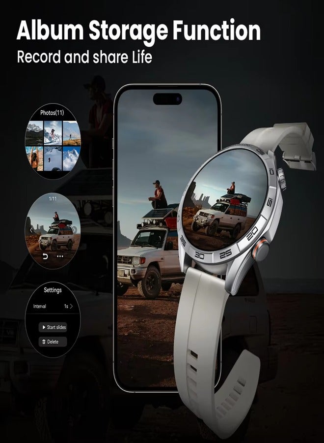 Smartwatch 1.58 AMOLED Display, 15 Days Battery Life, Health and Fitness Tracking, Notifications Alerts, 100+ Sports Modes, Dynamic Watch Faces and Supports NFC Access Control SOLAR-5 Silver