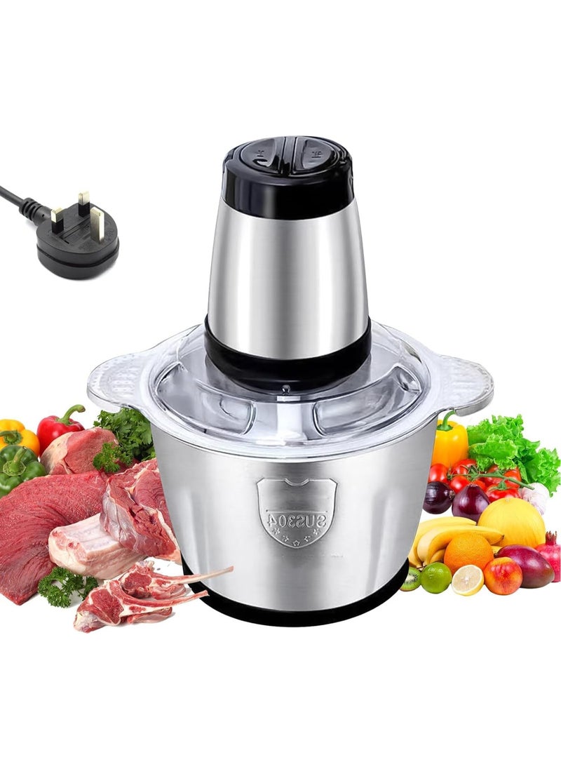 Food Chopper Meat Mincer with 4 stainless steel blades - 2L capacity