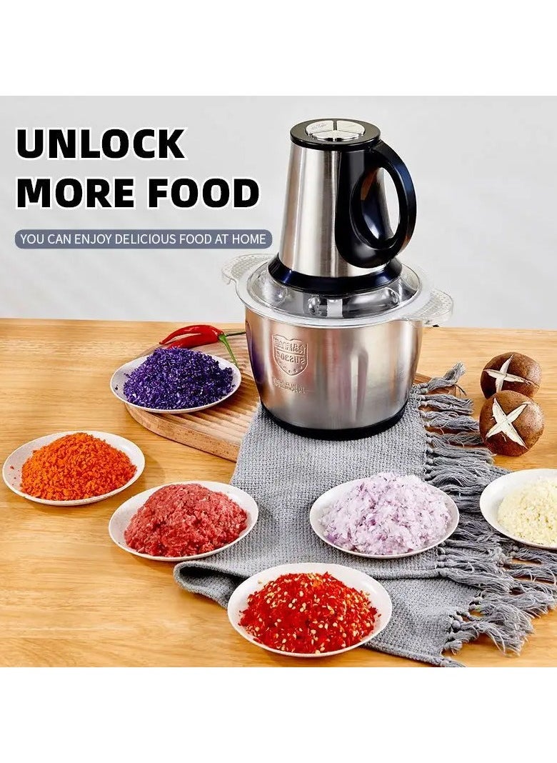 2L Kitchen Appliances Electric Stainless Steel Meat Mixer Grinder Food Processor Vegetable Chopper