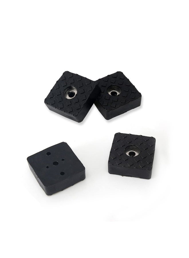 Non-Slip Rubber Furniture Pads, Non-Slip Pads for Chairs 22mm*22mm Square Rubber Feet with Screw Easy to Install (Black)