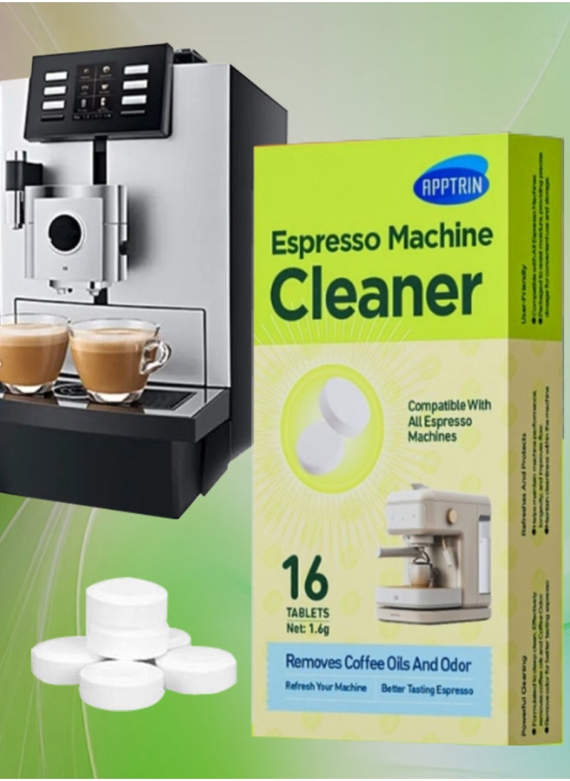 16Pcs Espresso Machine Cleaner Coffee Machine Cleaning Pods Removes Coffee Oils and Odor Refresh Espresso Machine Espresso Machine Cleaning Tablets Oil Coffee Descaler Tablets