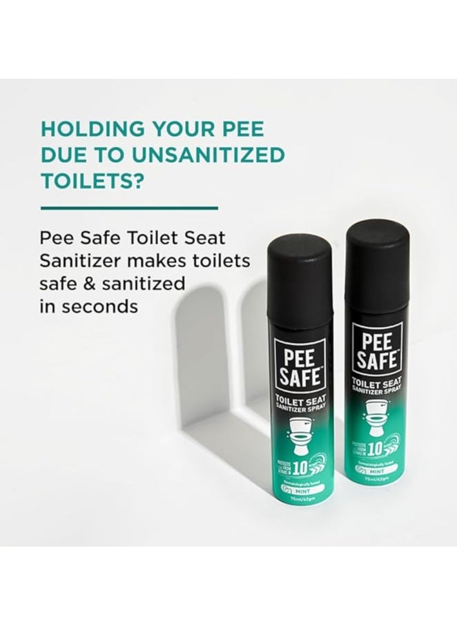 Pee Safe Toilet Seat Sanitizer Spray - 75 ml (Pack of 3)