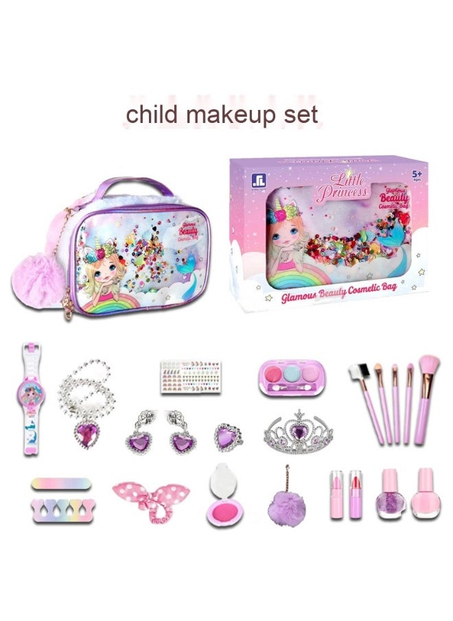 Kids Makeup Kit for Girls, Unicorn Makeup Set, Real Washable Make up Kit for Little Girl Princess Toddler Makeup for Kid Birthday Gifts Unicorn Toys for Girls