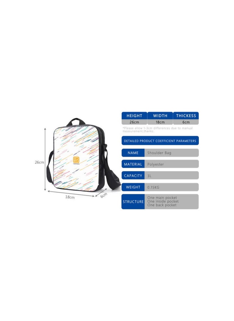 Printed backpack polyester schoolbag large-capacity cross-body bag student-S19-: Toilet Qiyuan (general standard three-piece set)