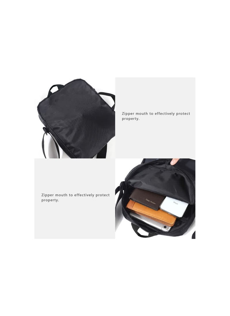 Printed backpack polyester schoolbag large-capacity cross-body bag student-S19-: Toilet Qiyuan (general standard three-piece set)