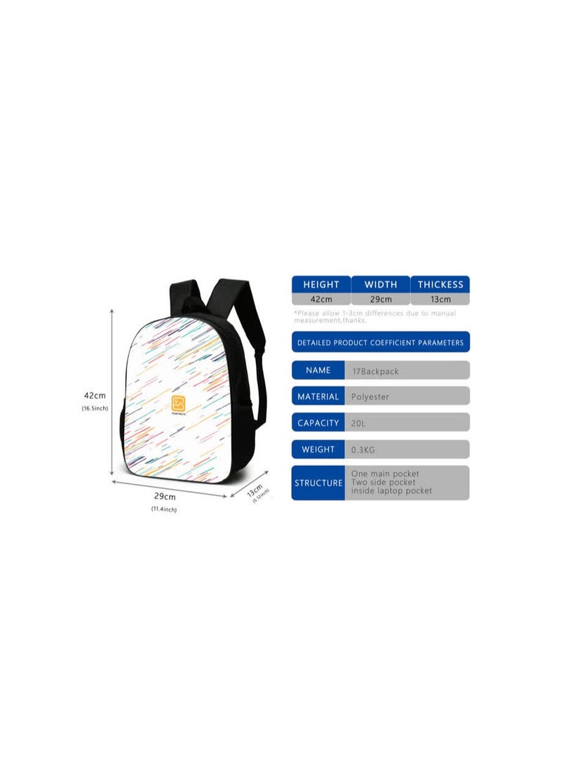 Printed backpack polyester schoolbag large-capacity cross-body bag student-S19-: Toilet Qiyuan (general standard three-piece set)