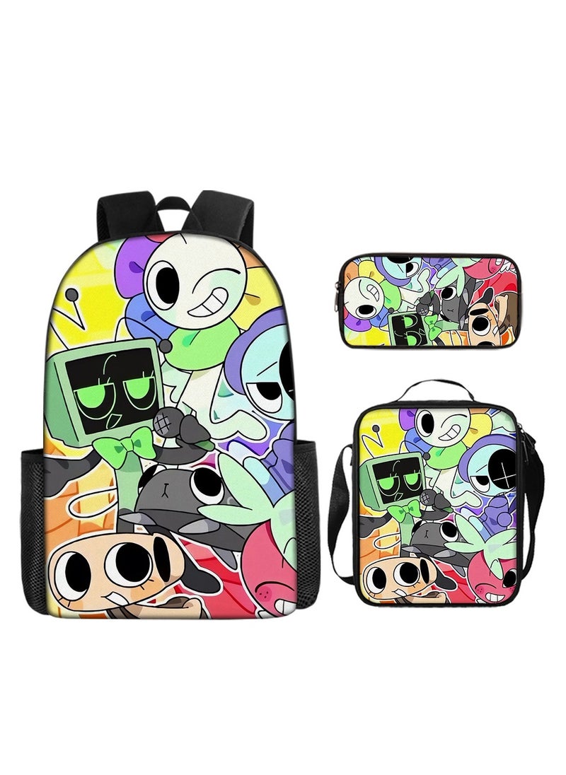 3D Dandy's World Print School Backpack Backpack 29*16*42CM + Shoulder Bag 19*6*23CM + Pen Bag 24*7*11CM Three-piece Set