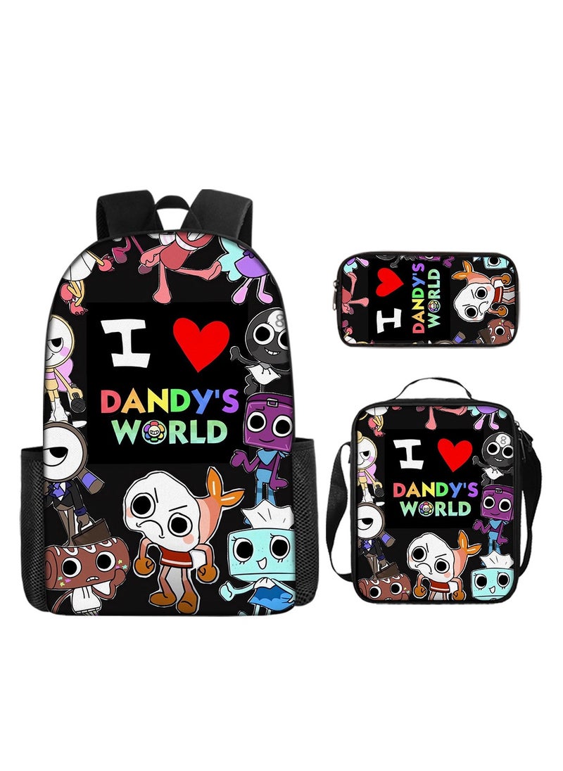 3D Dandy's World Print School Backpack Backpack 29*16*42CM + Shoulder Bag 19*6*23CM + Pen Bag 24*7*11CM Three-piece Set