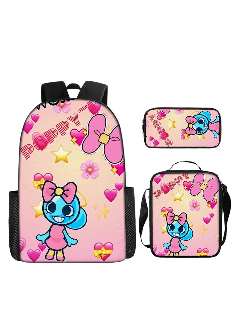 3D Dandy's World Print School Backpack Backpack 29*16*42CM + Shoulder Bag 19*6*23CM + Pen Bag 24*7*11CM Three-piece Set