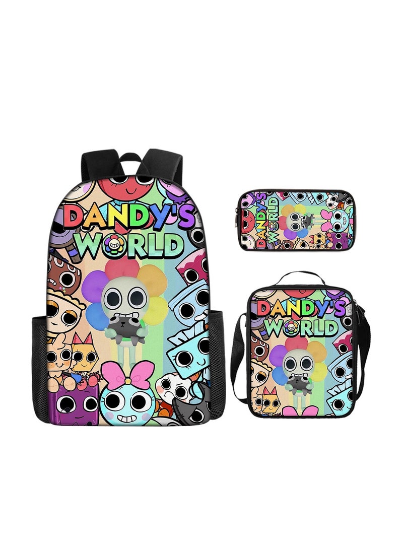 3D Dandy's World Print School Backpack Backpack 29*16*42CM + Shoulder Bag 19*6*23CM + Pen Bag 24*7*11CM Three-piece Set