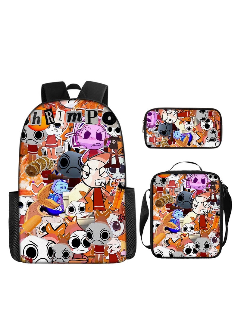 3D Dandy's World Print School Backpack Backpack 29*16*42CM + Shoulder Bag 19*6*23CM + Pen Bag 24*7*11CM Three-piece Set