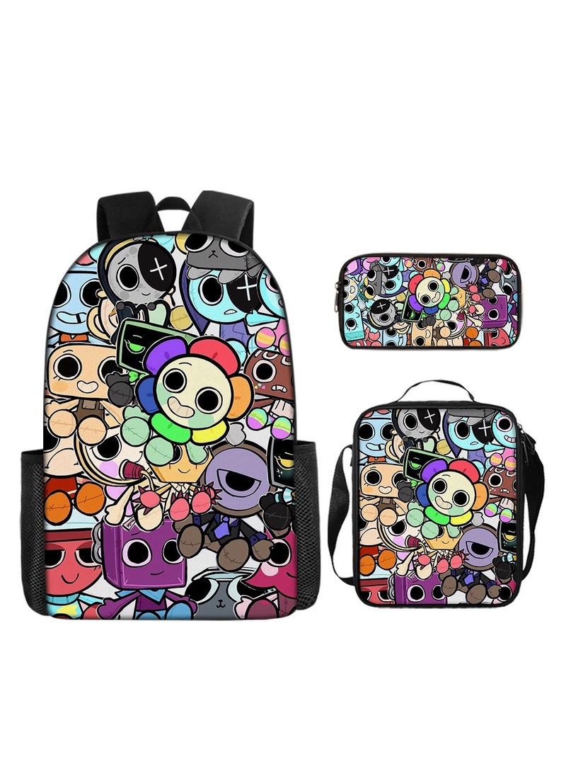 3D Dandy's World Print School Backpack Backpack 29*16*42CM + Shoulder Bag 19*6*23CM + Pen Bag 24*7*11CM Three-piece Set