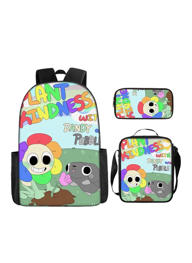 3D Dandy's World Print School Backpack Backpack 29*16*42CM + Shoulder Bag 19*6*23CM + Pen Bag 24*7*11CM Three-piece Set