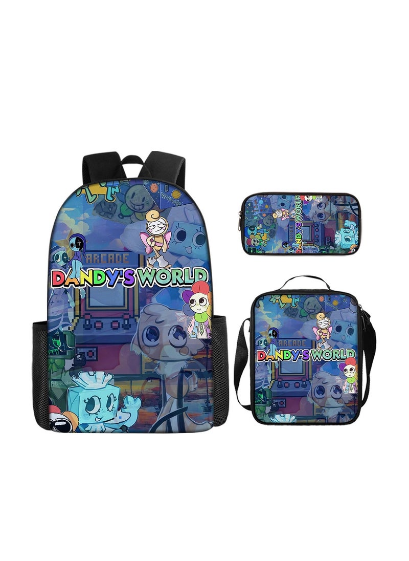 3D Dandy's World Print School Backpack Backpack 29*16*42CM + Shoulder Bag 19*6*23CM + Pen Bag 24*7*11CM Three-piece Set