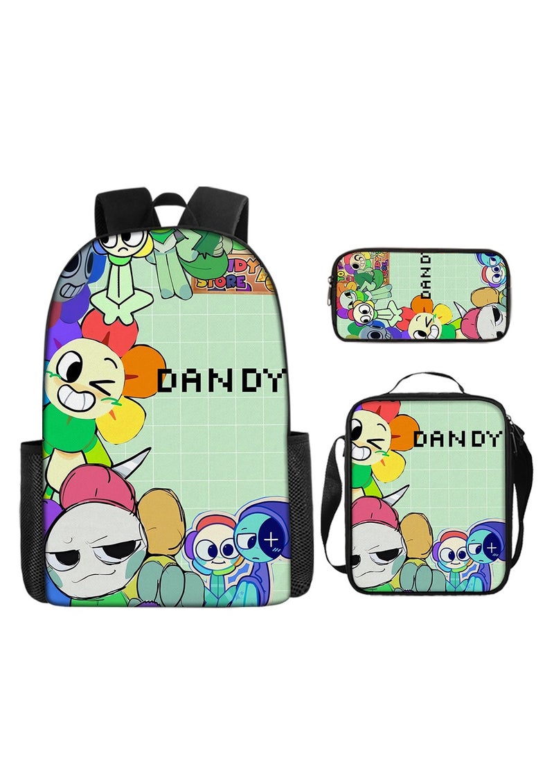 3D Dandy's World Print School Backpack Backpack 29*16*42CM + Shoulder Bag 19*6*23CM + Pen Bag 24*7*11CM Three-piece Set