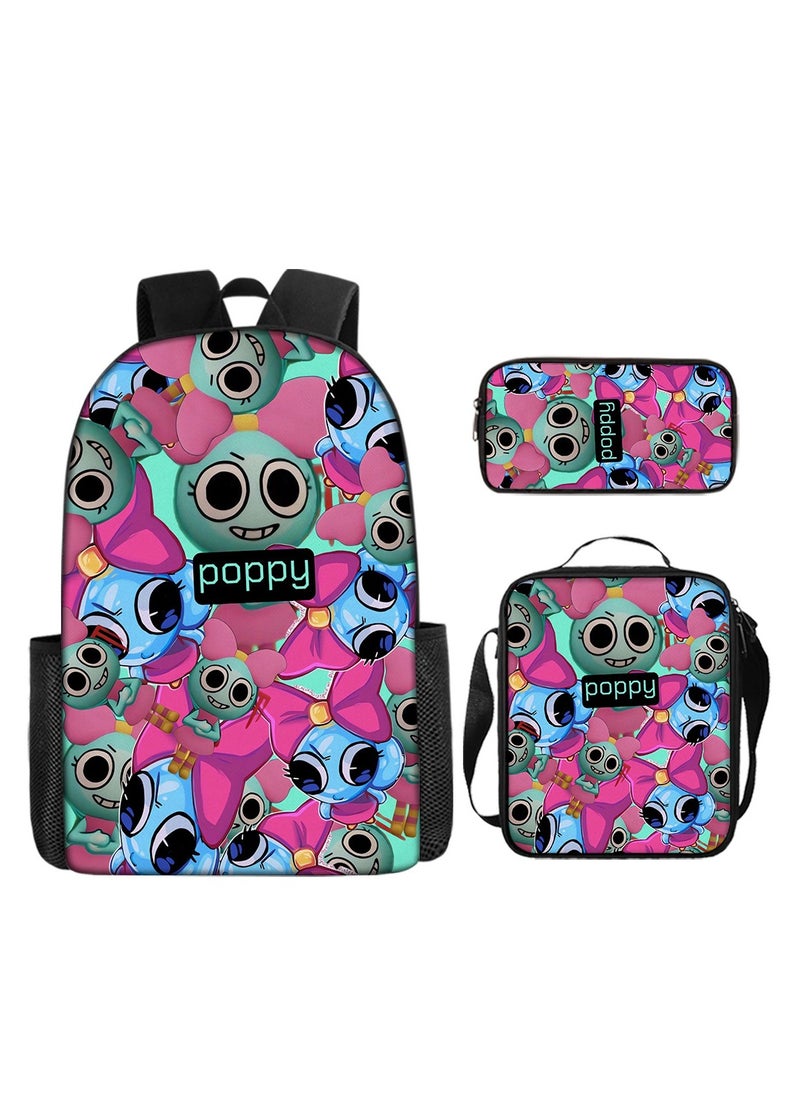 3D Dandy's World Print School Backpack Backpack 29*16*42CM + Shoulder Bag 19*6*23CM + Pen Bag 24*7*11CM Three-piece Set