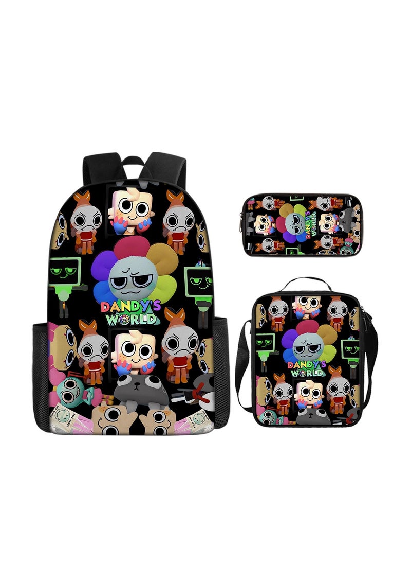 3D Dandy's World Print School Backpack Backpack 29*16*42CM + Shoulder Bag 19*6*23CM + Pen Bag 24*7*11CM Three-piece Set