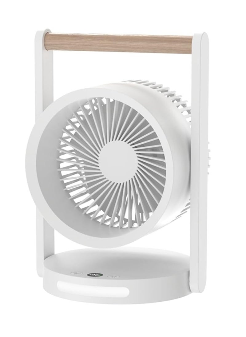 Desk Fan Room Air Circulator Fan Portable Battery Rechargeable Fan with 4 Speeds Adjustable Head Low Noise Small Personal Table Fan