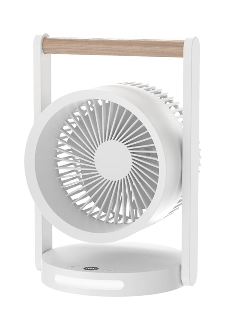 Desk Fan Room Air Circulator Fan Portable Battery Rechargeable Fan with 4 Speeds Adjustable Head Low Noise Small Personal Table Fan