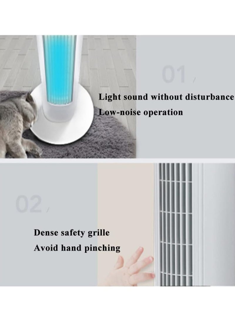 Standing Fan Settings Tower Fan, Bladeless Standing Floor Fan for Home/Office, Indoor Quiet Oscillating Fan with Remote Quiet