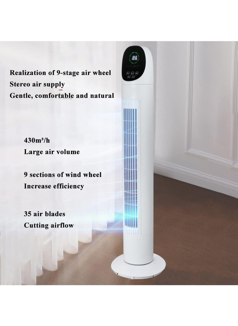 Standing Fan Settings Tower Fan, Bladeless Standing Floor Fan for Home/Office, Indoor Quiet Oscillating Fan with Remote Quiet