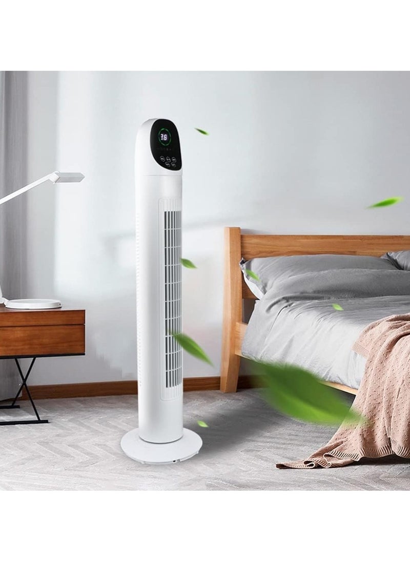 Standing Fan Settings Tower Fan, Bladeless Standing Floor Fan for Home/Office, Indoor Quiet Oscillating Fan with Remote Quiet