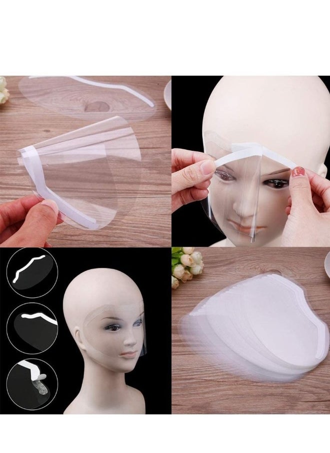 Disposable Face Sheilds Clear Shower Eye Shield Plastic Visors Hairdresser Transparent Hairspray Makeup Protector For Eyelash Extensions Hair Cutting 50Pcs