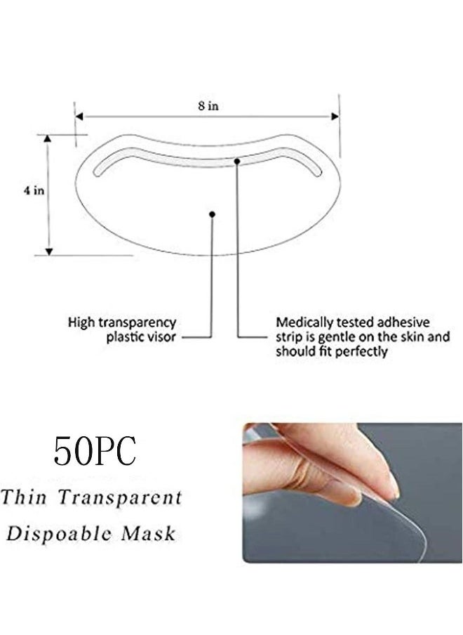 Disposable Face Sheilds Clear Shower Eye Shield Plastic Visors Hairdresser Transparent Hairspray Makeup Protector For Eyelash Extensions Hair Cutting 50Pcs