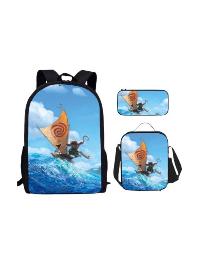 Ocean Romance 3-piece package, pencil case, children's backpack, hot selling cartoon stationery set bag