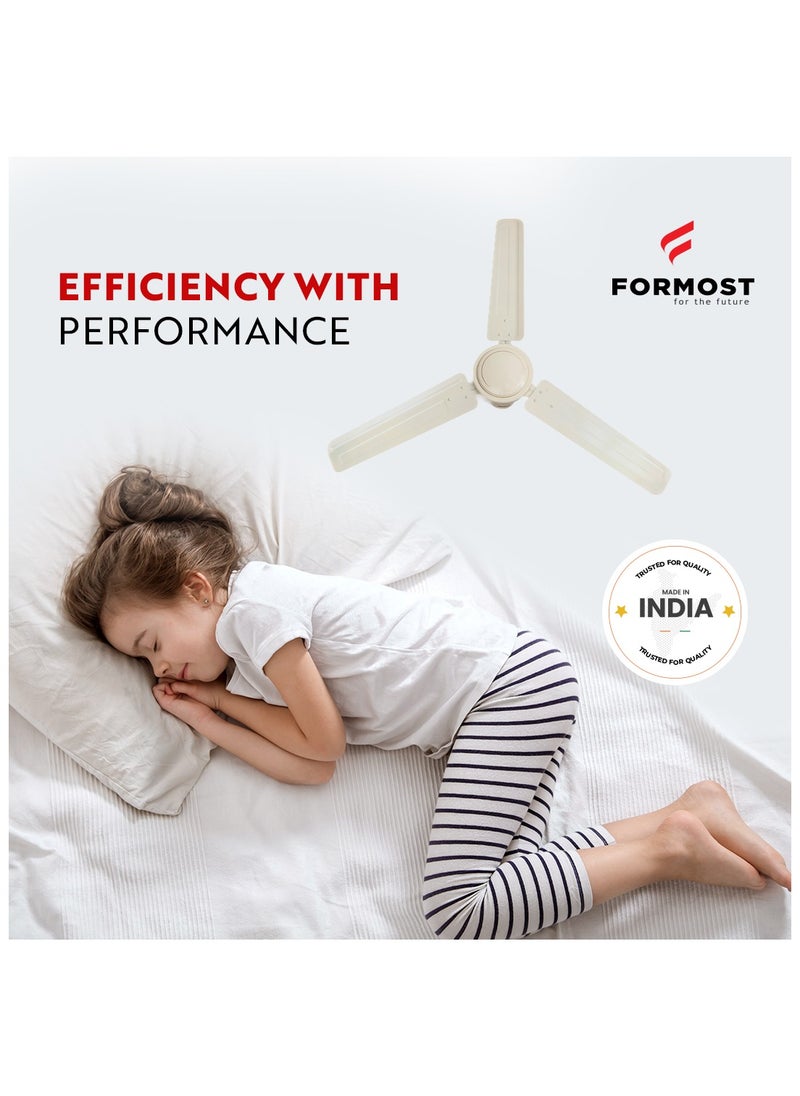 FORMOST 1200mm Electric Ceiling Fan Ivory High Air Delivery Energy Efficient