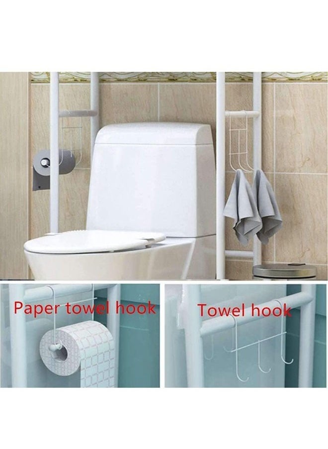 Bathroom Floor-standing Vertical Toilet Rack Without Punching Combination,White