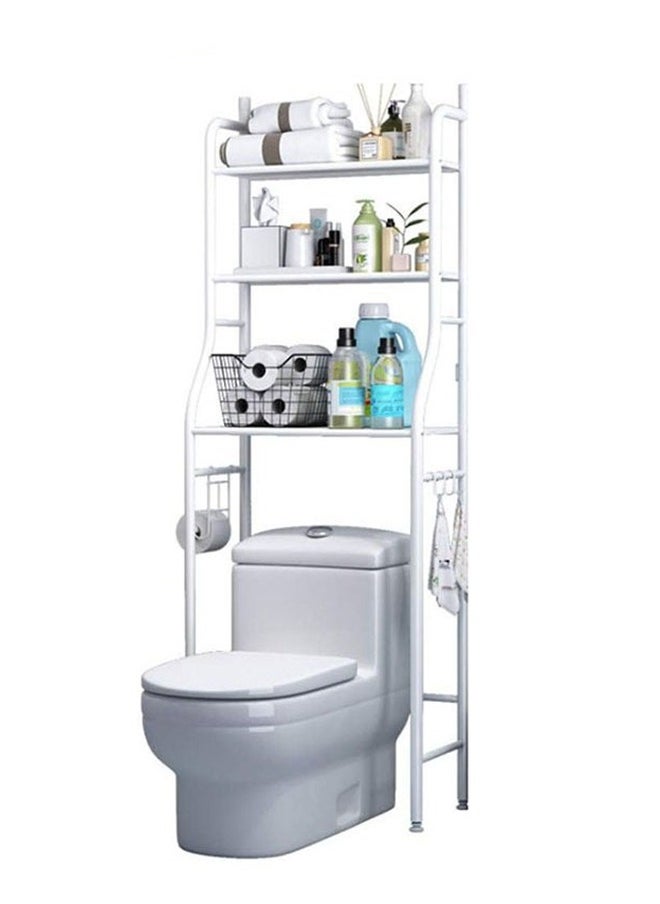 Bathroom Floor-standing Vertical Toilet Rack Without Punching Combination,White