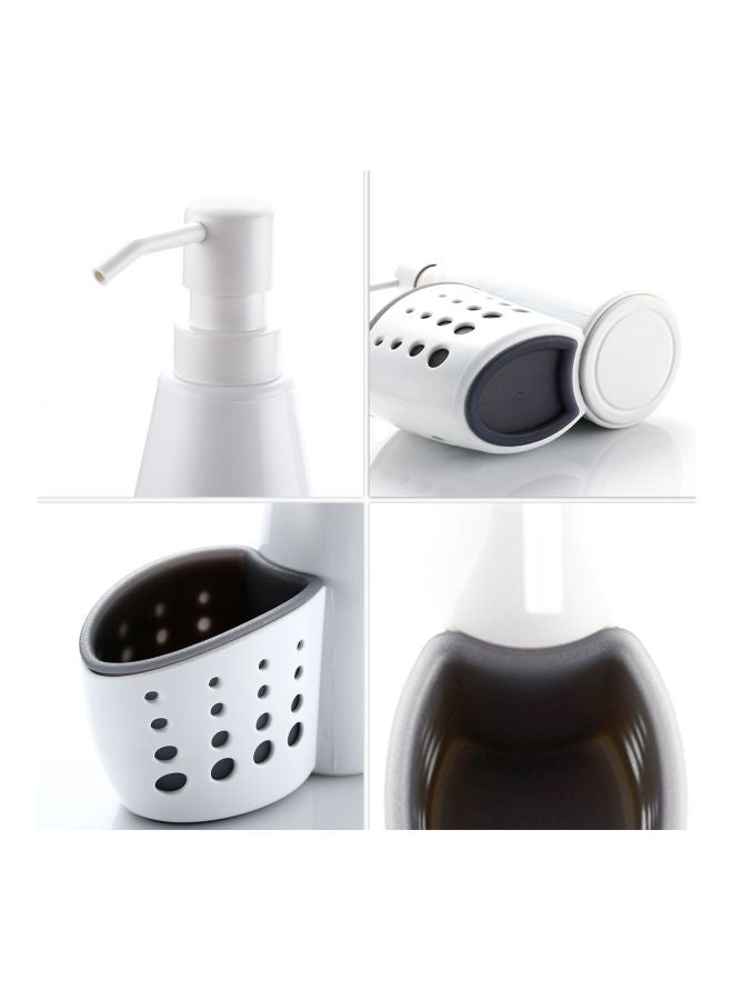 Bathroom Soap Dispenser With Sponge Holder White/Grey 400ml