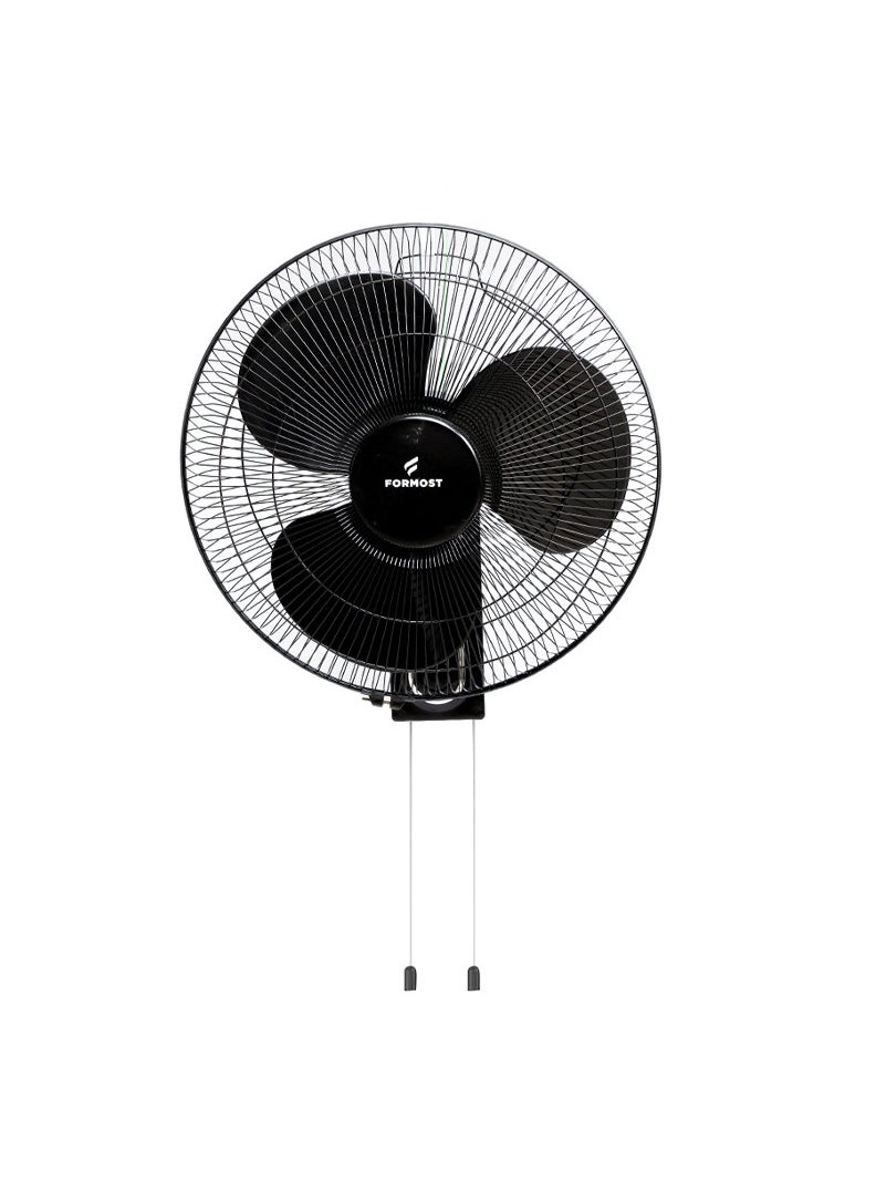 FORMOST 50W Wall Fan 3 Speed Black 100% Copper Winding 2 Years Warranty