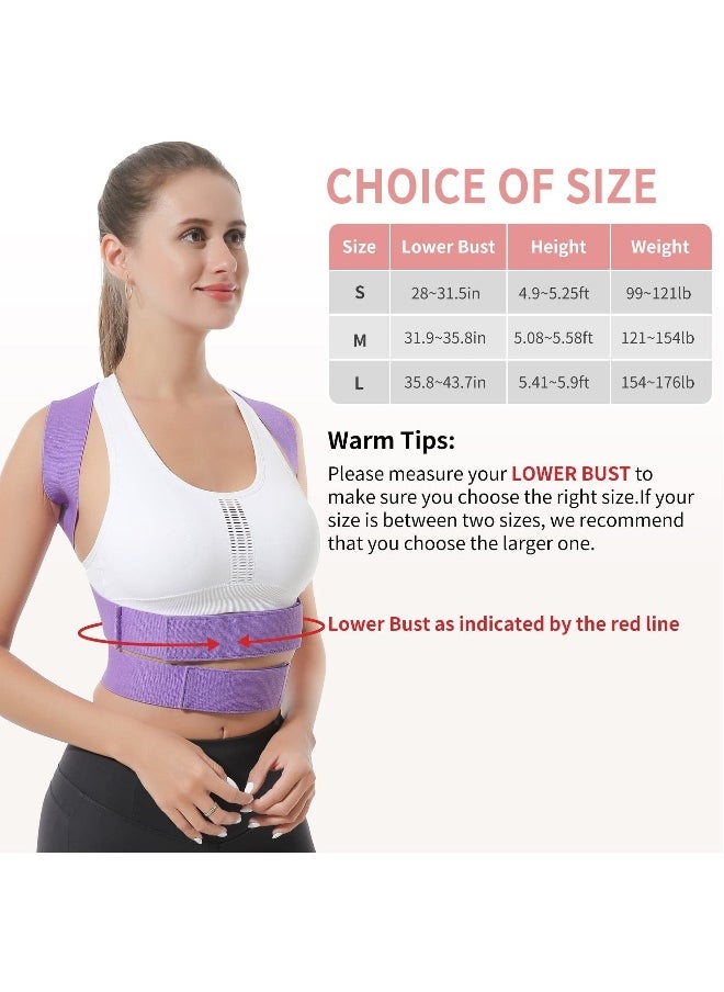 Posture Corrector for Women and Men, Adjustable Breathable Back Straightener, Back Brace for Clavicle Support, Relax Neck, Shoulder, and Upper Back (M, 31