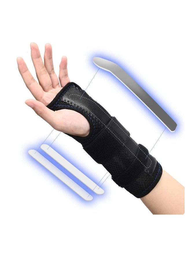 Wrist Support Brace Carpal Tunnel, Lengthened Fixed Hand Support, Arthritis, Myositis And Sprain Pain Relief, One-Step Wear Wrist Support, for Left Hand (Black)