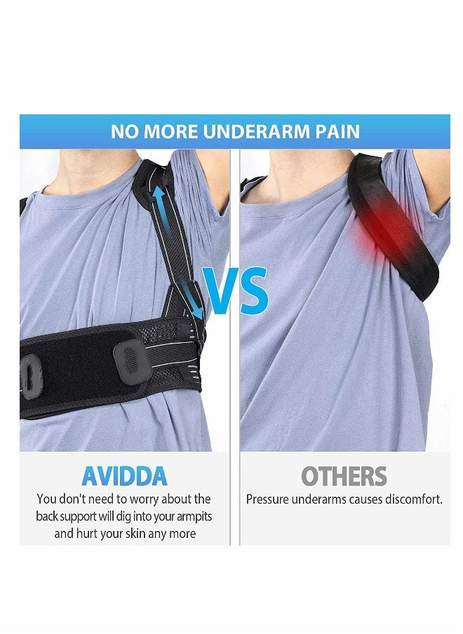 Posture Corrector for Men Women, Back Brace with Replaceable Support Plate, Breathable and Adjustable Back Support Providing Pain Relief from Back, Neck & Shoulder