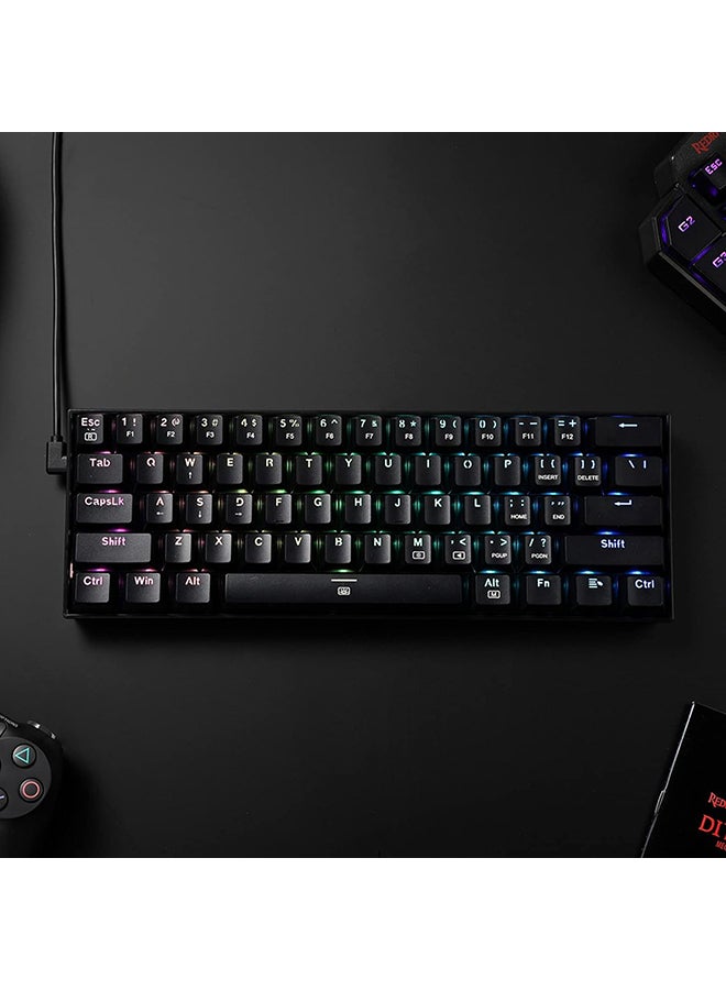 K630 Dragonborn 60% Wired RGB Gaming Keyboard, 61 Keys Compact Mechanical Keyboard with Linear Red Switch, Pro Driver Support, Black