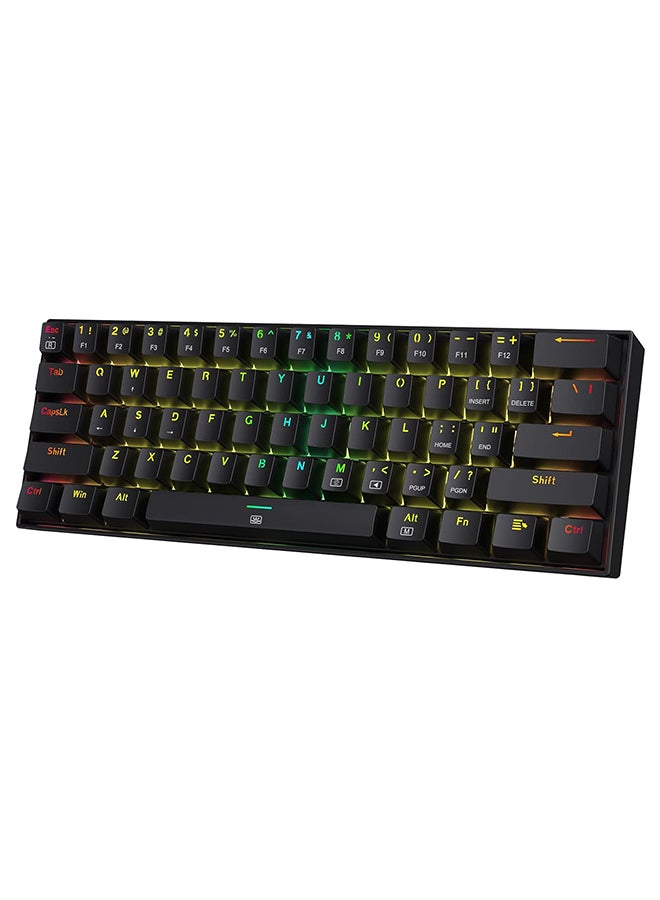 K630 Dragonborn 60% Wired RGB Gaming Keyboard, 61 Keys Compact Mechanical Keyboard with Linear Red Switch, Pro Driver Support, Black