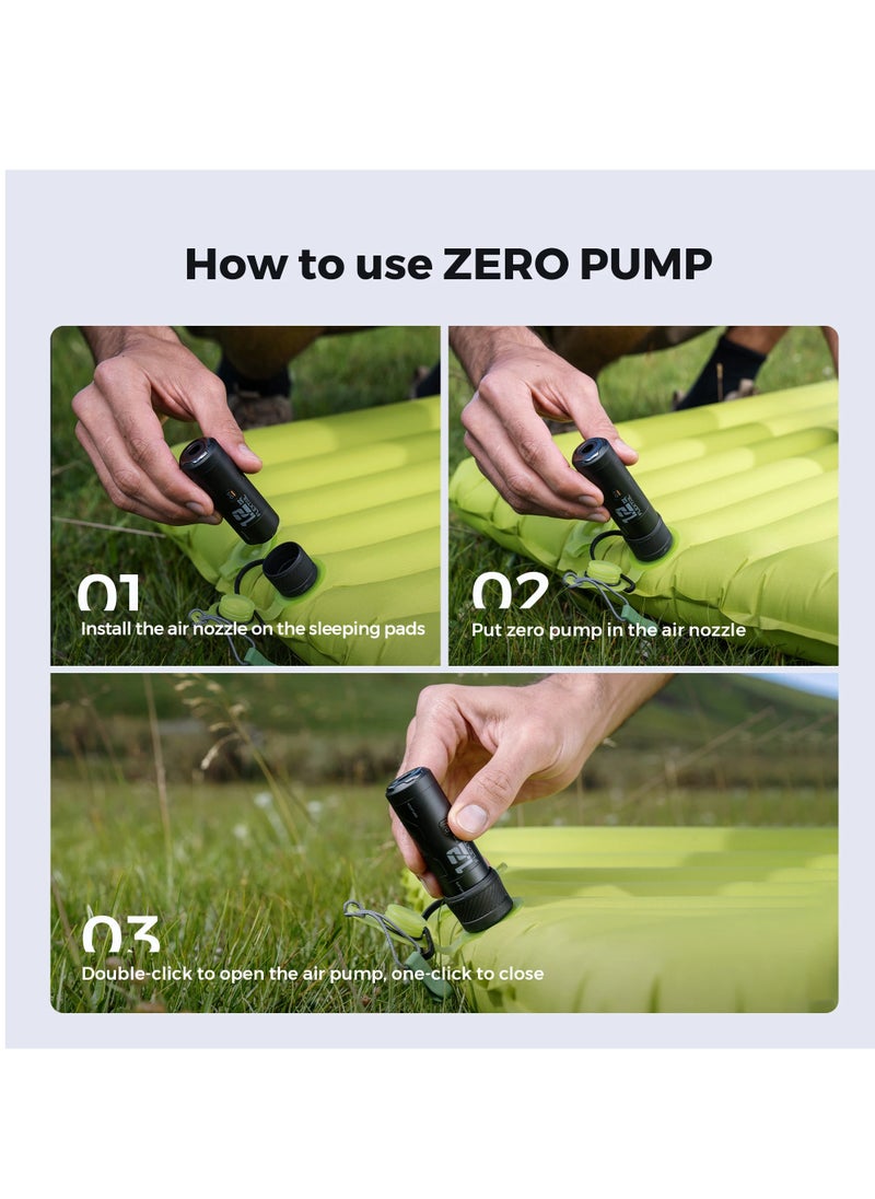 GEAR ZERO PUMP 34g Portable Air Pump for Inflatables with a Rechargeable Battery, Ultra Mini Electric Pump