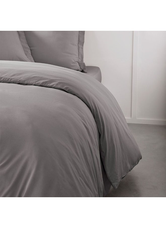 Pristine Fit 144TC Queen Duvet Cover Soft, Comfortable Bedding, Durable, Breathable, And Stylish for a Cozy, Elegant Bedroom Perfect Home Decor Accent 220X240Cm Light Grey