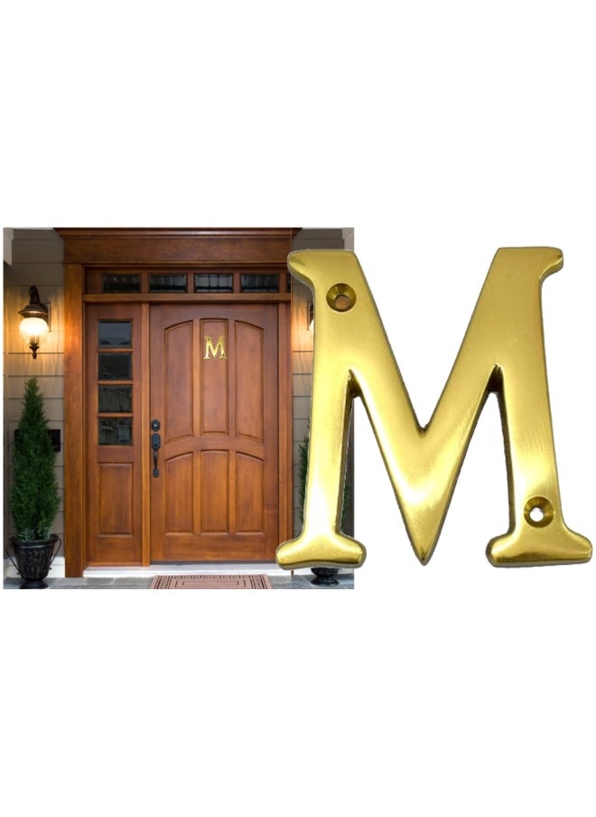 Brass Door House Alphabet Inch M Inch Wall Door Plaque 2 Inch