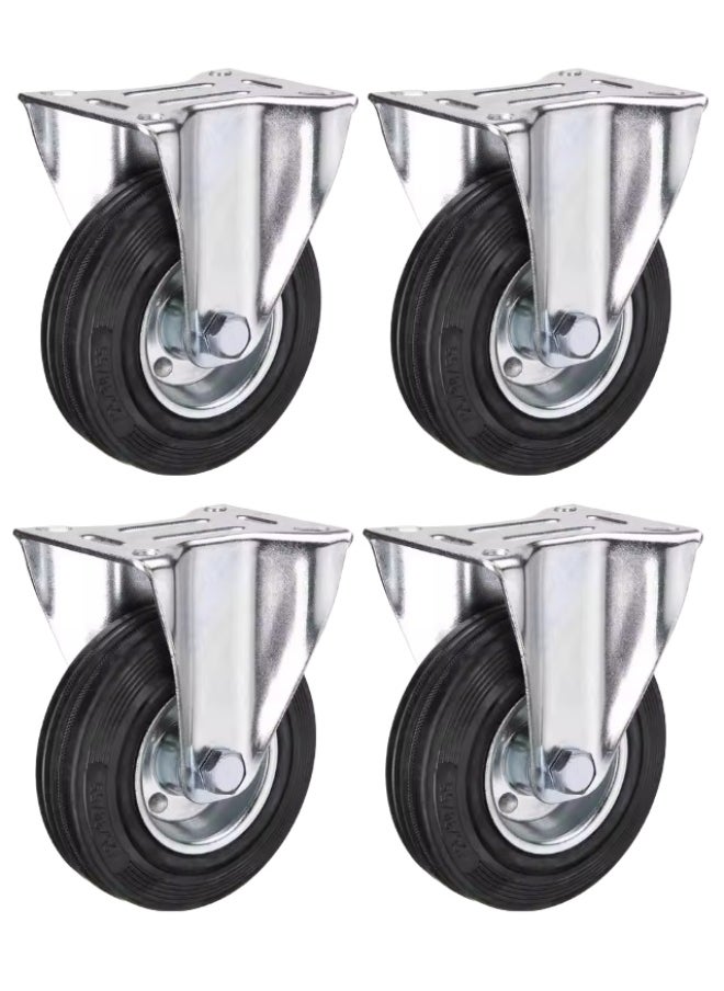 Set Of 4 Caster Wheel 031 4 Fi x Plate Heavy Gerany Type For Trolleys Furniture And Other Moving Tools