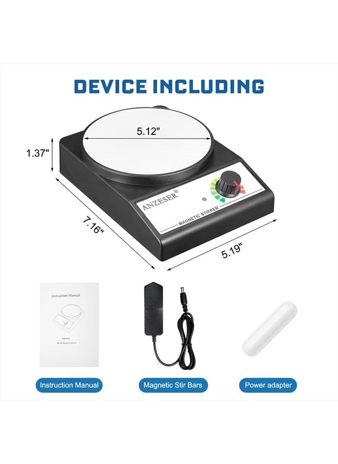 Magnetic Stirrer Magnetic Stir Plate 3000RPM Lab Stirrers with Stir Bar Max Stirring Capacity 3000mL Magnetic Mixer (No Heating)