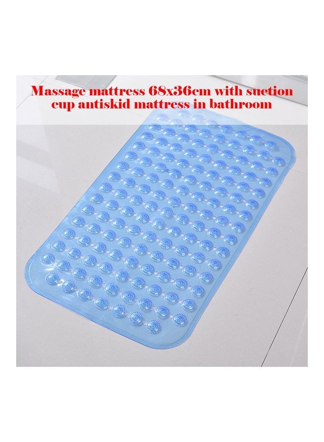 PVC Anti-Skid Bath Mat with Suction Cup Blue 68 x 36cm