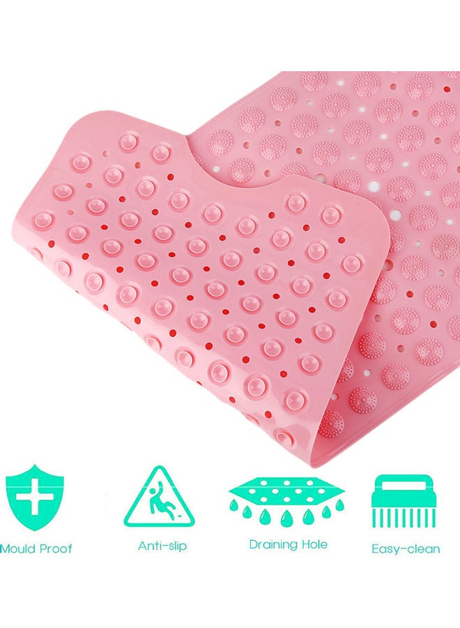 Anti-Skid Shower Bath Mat with Suction Cup Pink 100 x 40 x 1cm